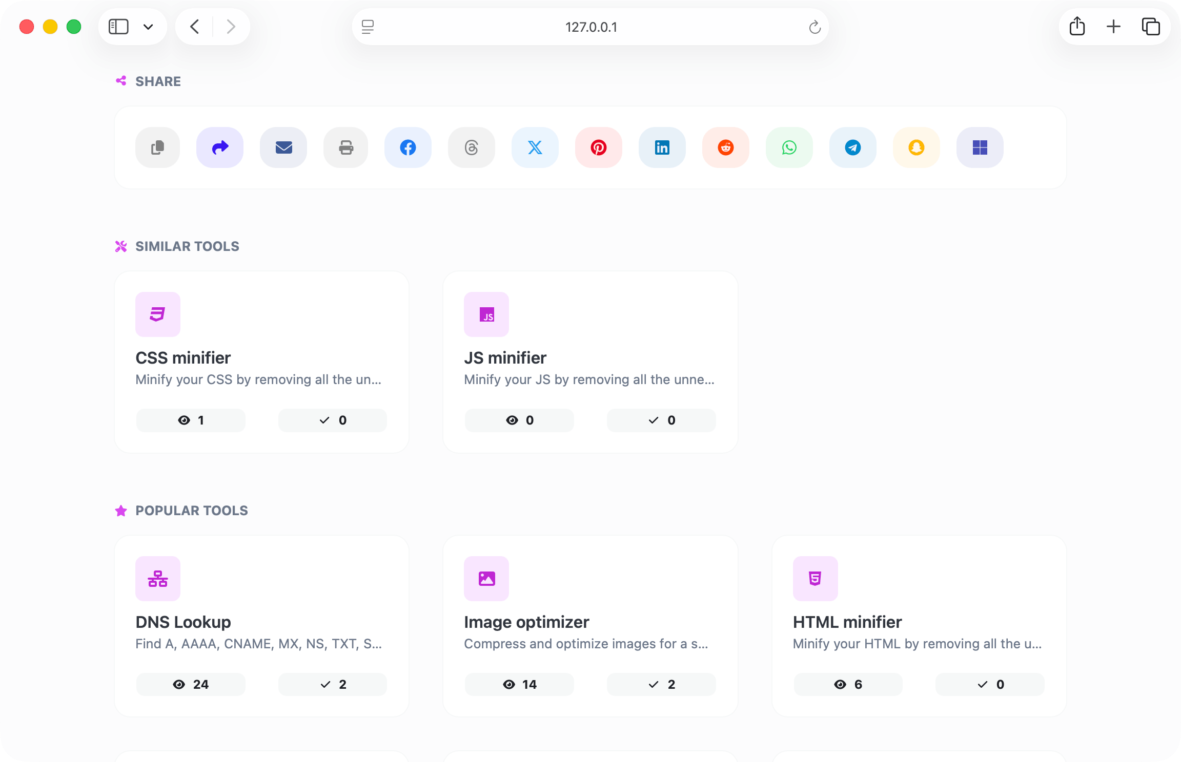 66toolkit tool page showing engagement widgets