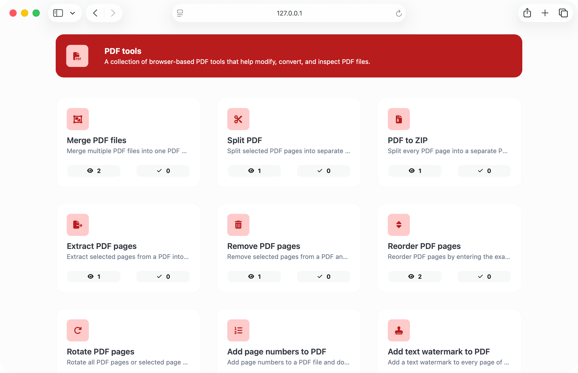 66toolkit page showing PDF tools plugin preview